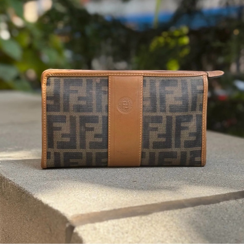 Vintage Fendi Zucca Monogram Clutch Bag